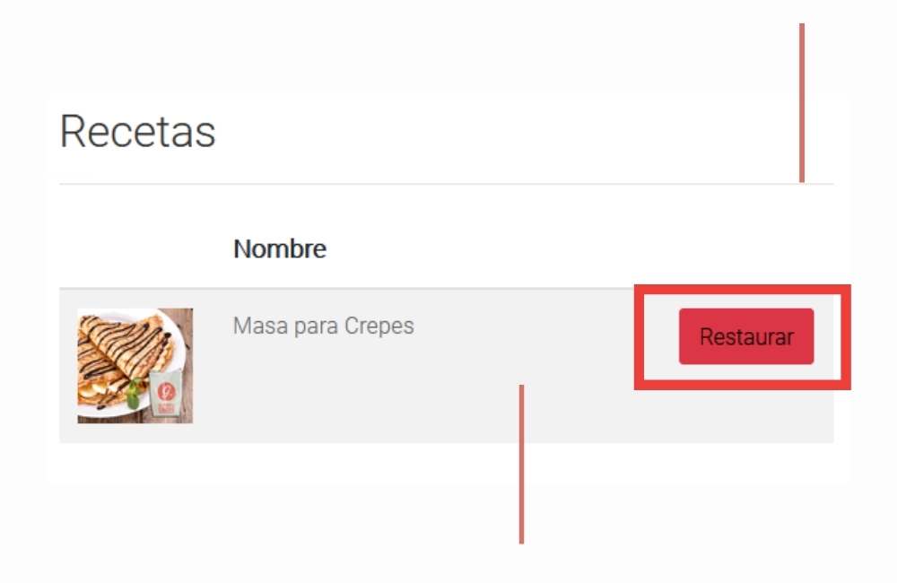 restaurar recetas