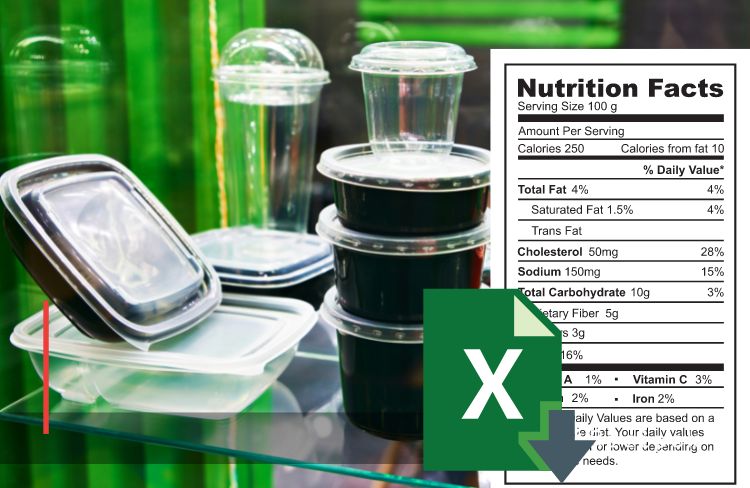 Modello exel nutrizionali