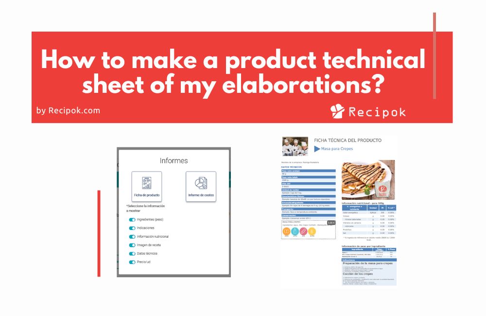 How to make a product technical sheet in our bakery or kitchen