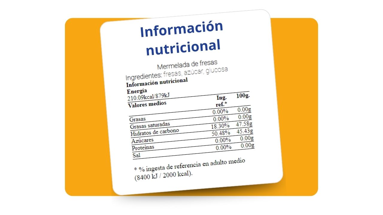 cálculo información nutricional