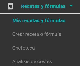 menu recetas y formulas