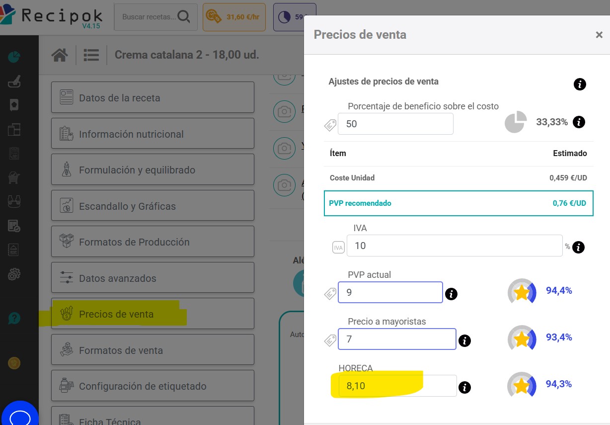 ver tarifas aplicadas