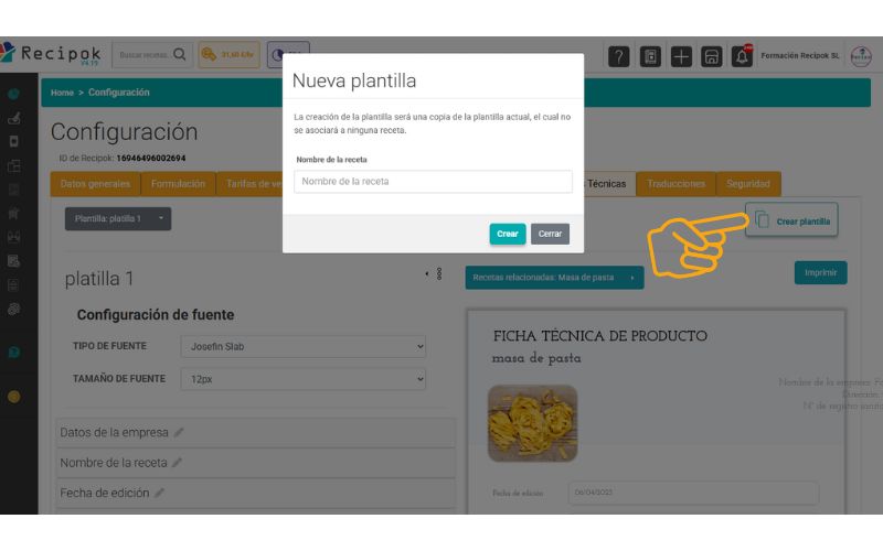 crear plantilla de ficha tecnica
